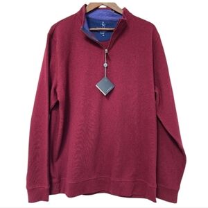 TailorByrd Mens Quarter Zip Pullover Burgundy Red Size Xlarge NWT Textured